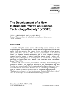 The Development of a New Instrument: “Views on Science