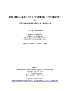 the life and death of primary health care