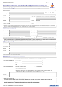 Standard Bank Confirmation - Application form (for Rabobank