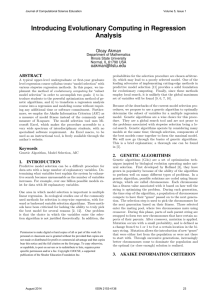 Introducing Evolutionary Computing in Regression Analysis