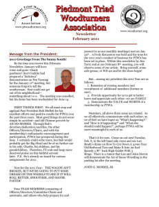 February 2011 PDF - Piedmont Triad Woodturners Association