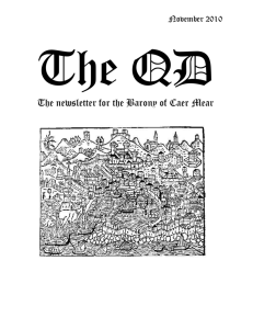 The newsletter for the Barony of Caer Mear