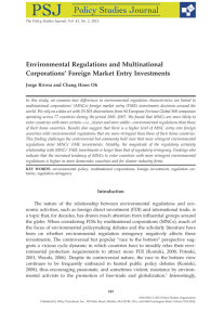 Environmental regulations and MNC foreign market entry