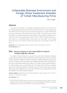 Unfavorable Business Environment and Foreign Direct Investment