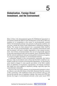 Globalization, Foreign Direct Investment, and the Environment