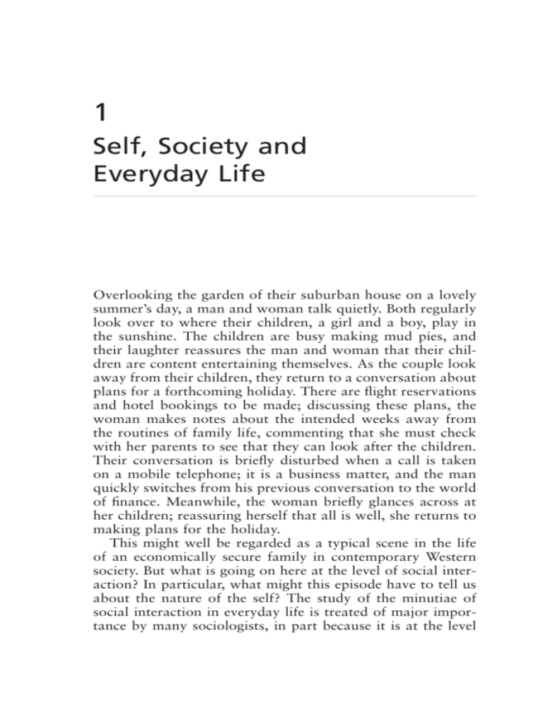 essay about understanding the self and society