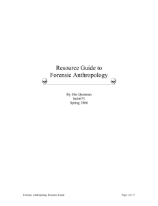Resource Guide to Forensic Anthropology