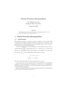 Partial Fractions Decomposition