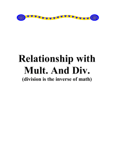 Relationship with Mult. And Div.