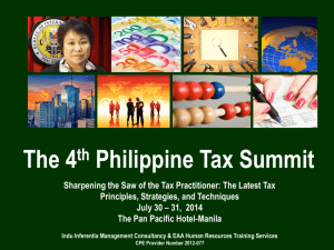 The 4th Philippine Tax Summit Invitation