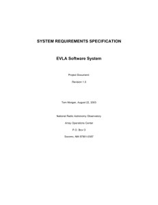 SYSTEM REQUIREMENTS SPECIFICATION EVLA Software System