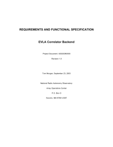 REQUIREMENTS AND FUNCTIONAL SPECIFICATION EVLA