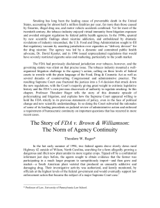 The Story of FDA v. Brown & Williamson and the Norm of Agency