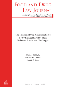 The Food and Drug Administration's Evolving