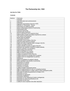 The Partnership Act, 1932 - Ministry Of Corporate Affairs