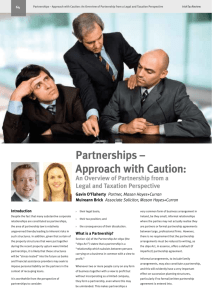 Partnerships – Approach with Caution