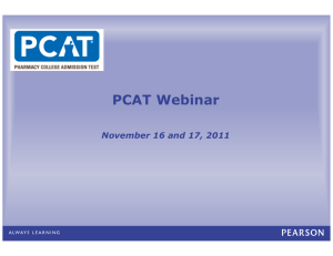 PCAT Nov 2011 Webinar