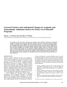 Current Practices and Anticipated Changes in Academic and