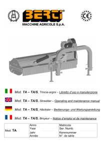 Mod. TA – TA/S, Trincia-argini – Libretto d'uso e manutenzione Mod