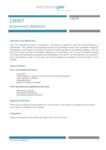 12E007 Econometric Methods I