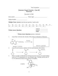 Elementary Organic Chemistry - Chem 209 Final Exam