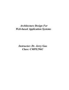 Architecture Design For Web-based Application Systems Instructor