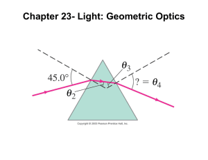Chapter 23- Light: Geometric Optics