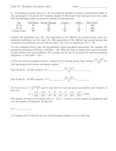 Math 155: Worksheet, December 8, 2011. Name: 1. A Chi