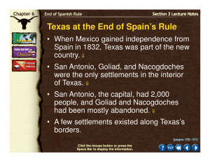 Texas at the End of Spain's Rule