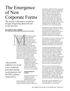 The Emergence of New Corporate Forms - Community