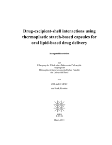 Drug-excipient-shell interactions using thermoplastic starch