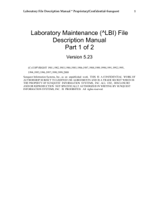 Laboratory Maintenance (^LBI) File Description Manual