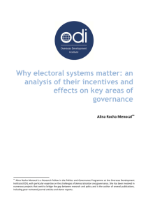 Why electoral systems matter - Overseas Development Institute