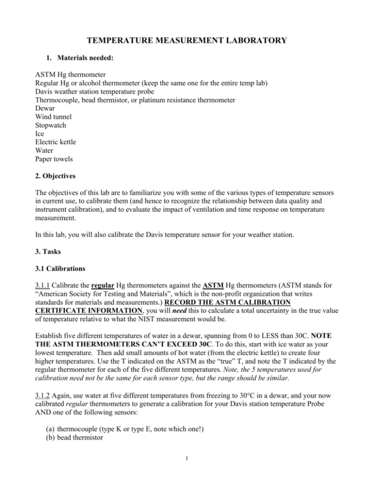 TEMPERATURE MEASUREMENT LABORATORY