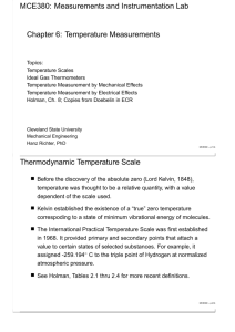 Temperature Measurements - Academic Csuohio