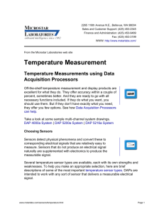 Temperature Measurement - Microstar Laboratories
