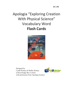 Apologia “Exploring Creation With Physical Science”