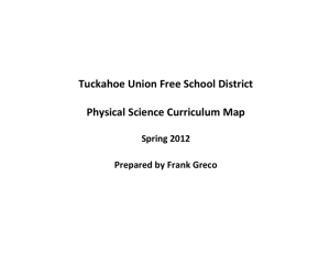 Tuckahoe Union Free School District Physical Science Curriculum