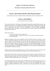 Literary and Cultural Theories After Deconstruction I