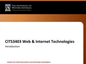 CITS3403 Web & Internet Technologies