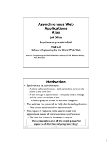 Asynchronous Web Applications Ajax Motivation