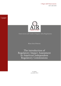 The introduction of Regulatory Impact