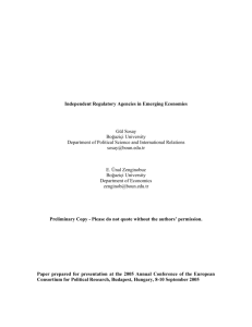 Independent Regulatory Agencies in Emerging Economies