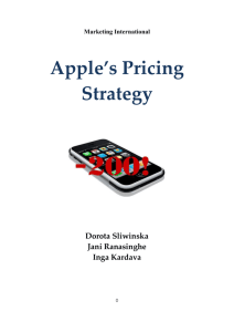 Apple's pricing strategies - Industrial Engineering: SHARING