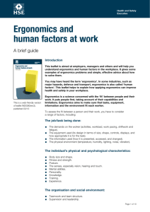 Ergonomics and human factors at work