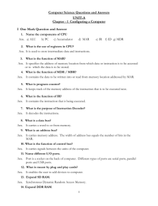 Computer Science Questions and Answers UNIT-A Chapter