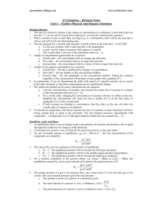 A2 Chemistry – Revision Notes Unit 4