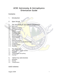 Astronomy Grad Student Orientation Guide 2009