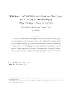 NGO Strategy in Public Politics with Suspicion of Bad Science