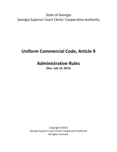 Uniform Commercial Code, Article 9 Administrative Rules